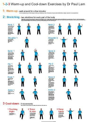 Warm Up And Cool Down Exercises Wall Chart Cool Down 