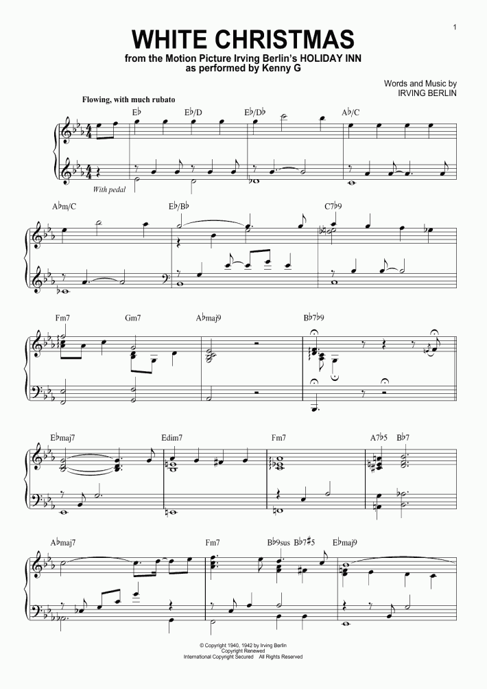 White Christmas Piano Sheet Music OnlinePianist