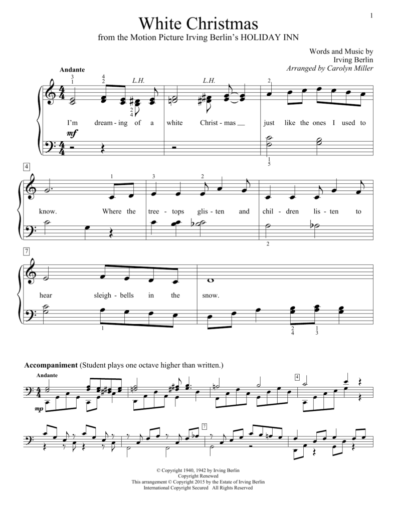 White Christmas Sheet Music Direct