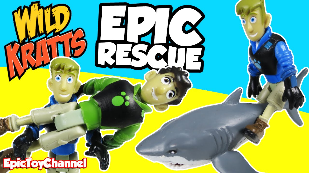 WILD KRATTS Toys Chris Saves Martin In EPIC Rescue Shark 