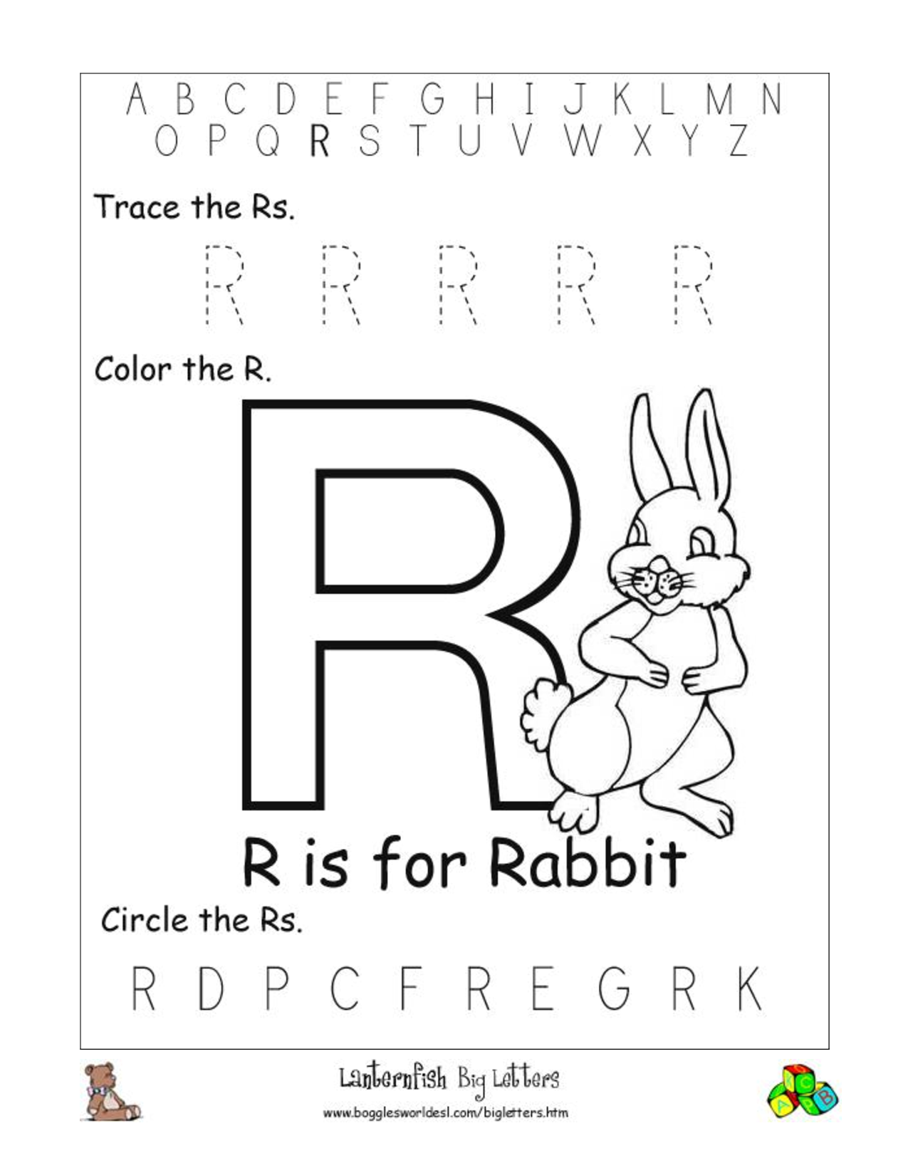 12 Best Images Of Letter R Recognition Worksheets Letter 