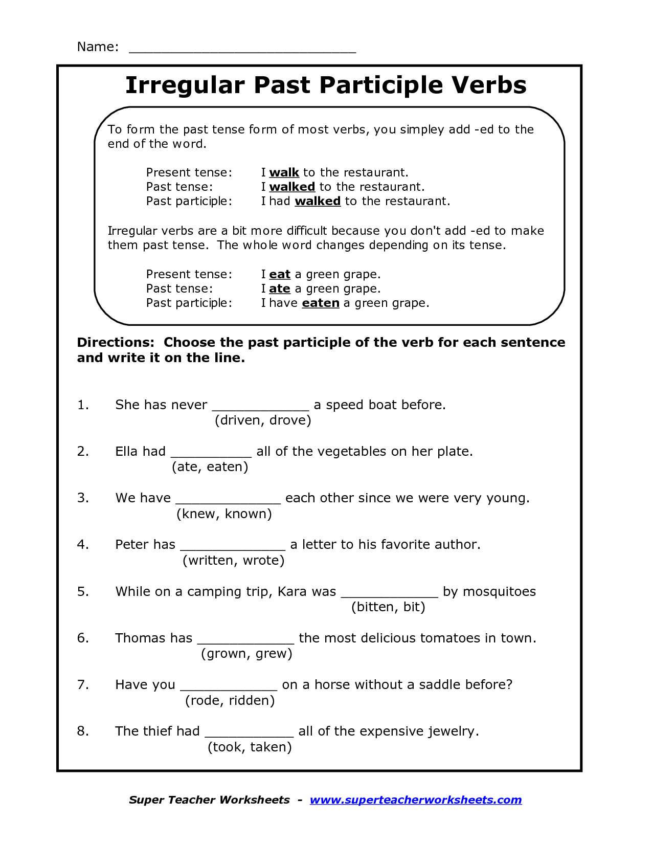 16 Best Images Of Irregular Past Tense Worksheet Past 