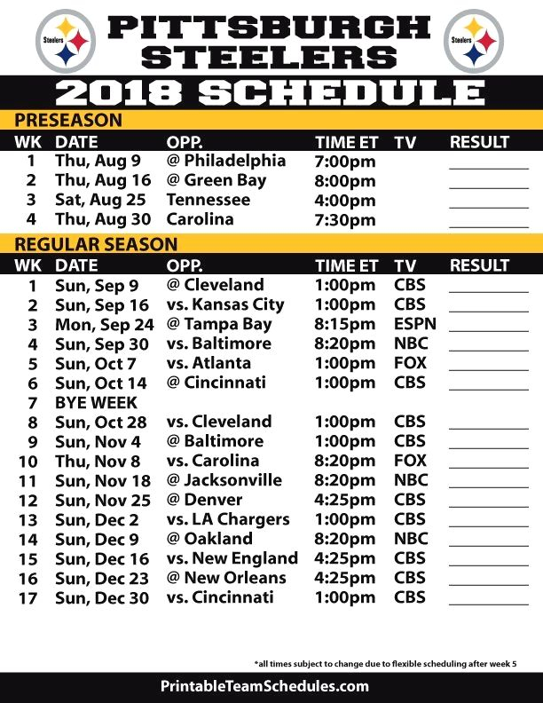 2020 And 2025 Nfl Schedule Steelers ENFLIM