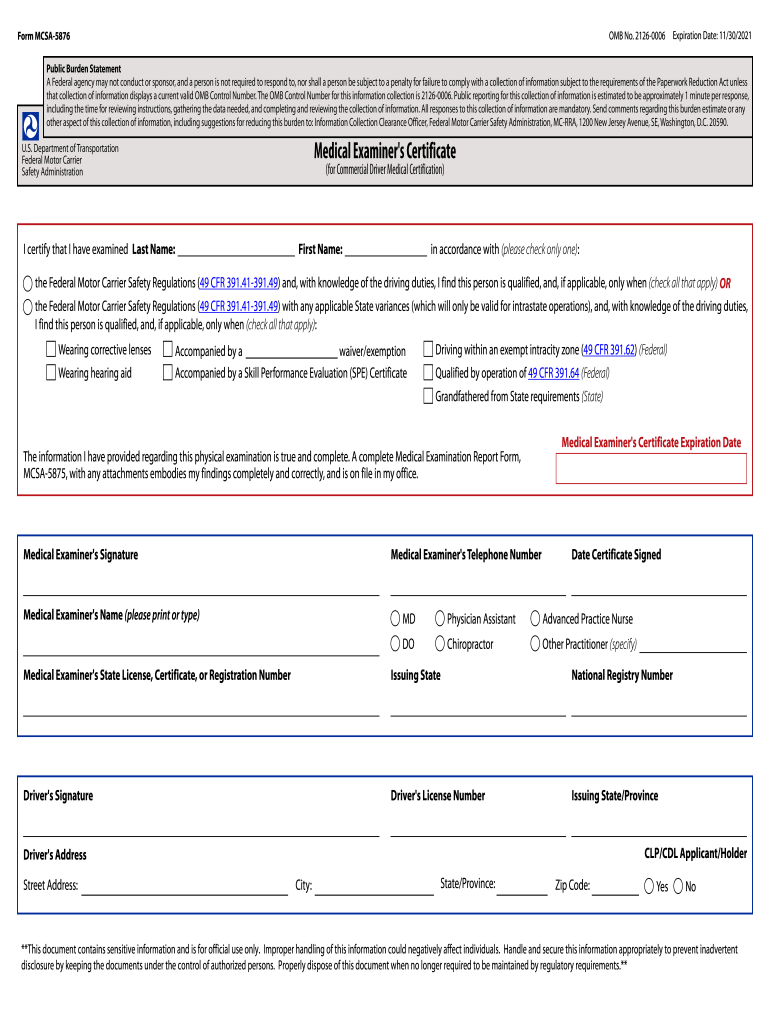 2021 Form MCSA 5876 Fill Online Printable Fillable 