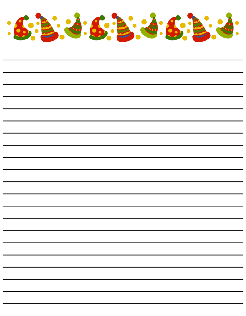 5 Best Free Printable Christmas Border Lined Writing Paper 