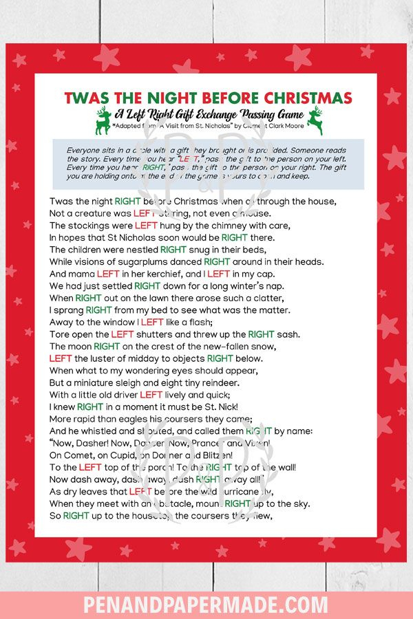 5 FUN Christmas Left Right Games FREE Printables The 