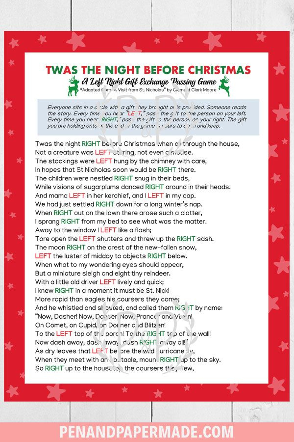 5 FUN Christmas Left Right Games FREE Printables The