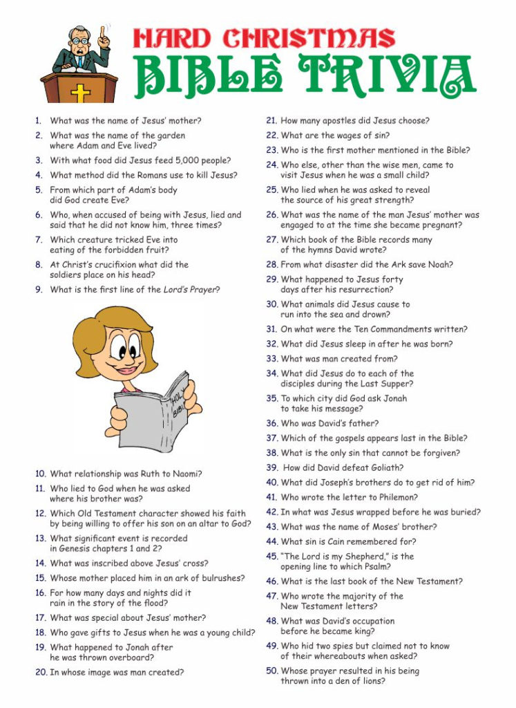 6 Best Youth Bible Trivia Questions Printable Printablee