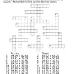 6th Grade Math Crossword Puzzles Decimal Crossword Puzzles