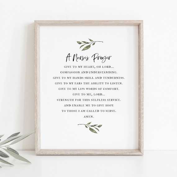 A Nurse s Prayer Nurse Prayer Nurse Prayer Printable Etsy