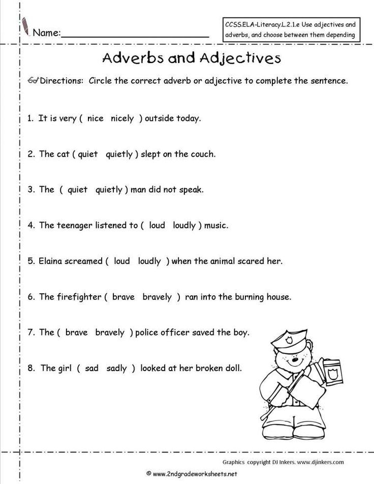 Adjective Worksheet 2Nd Grade Free And Free Using 