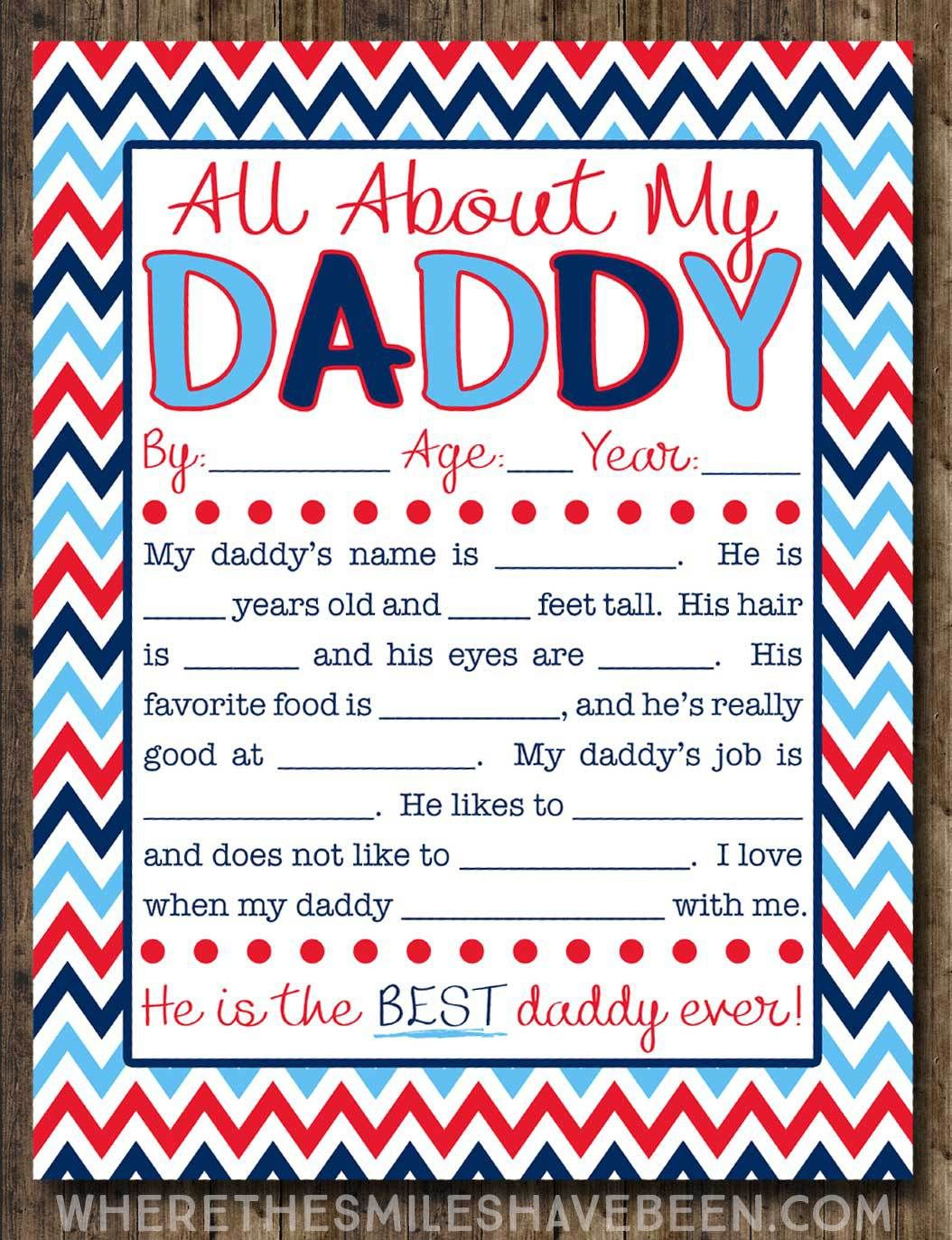 All About My Daddy Interview With FREE Printable Father 
