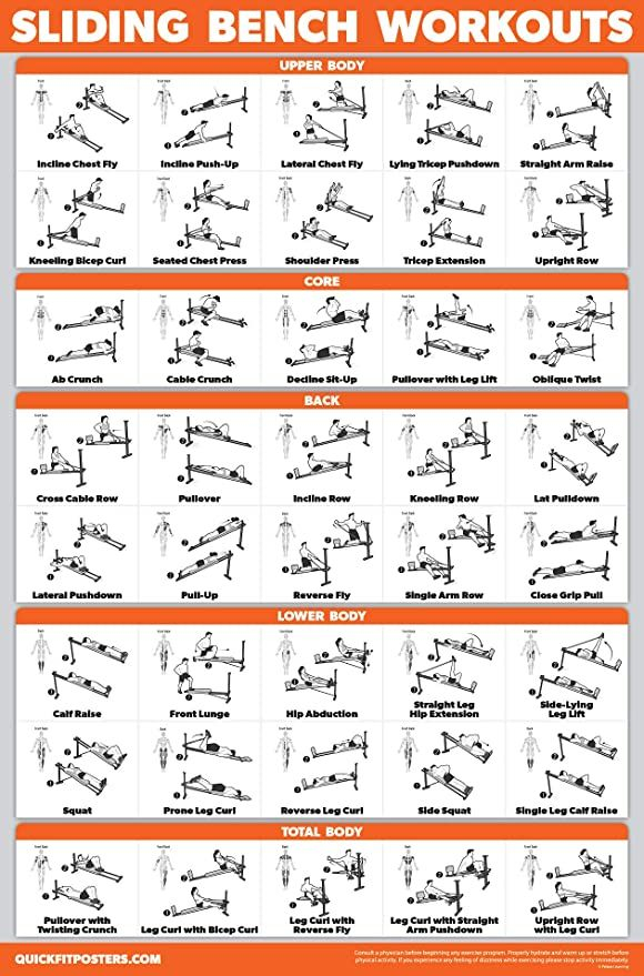 Amazon QuickFit Sliding Bench Workout Poster 
