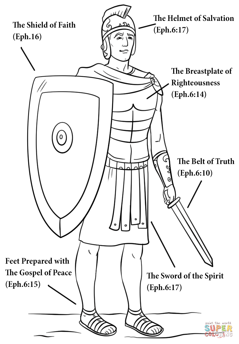 Armour Of God Coloring Page Free Printable Coloring Pages