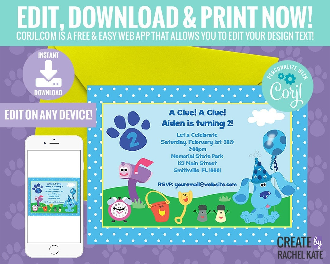 Blue s Clues Invitations Free Printable Free Printable