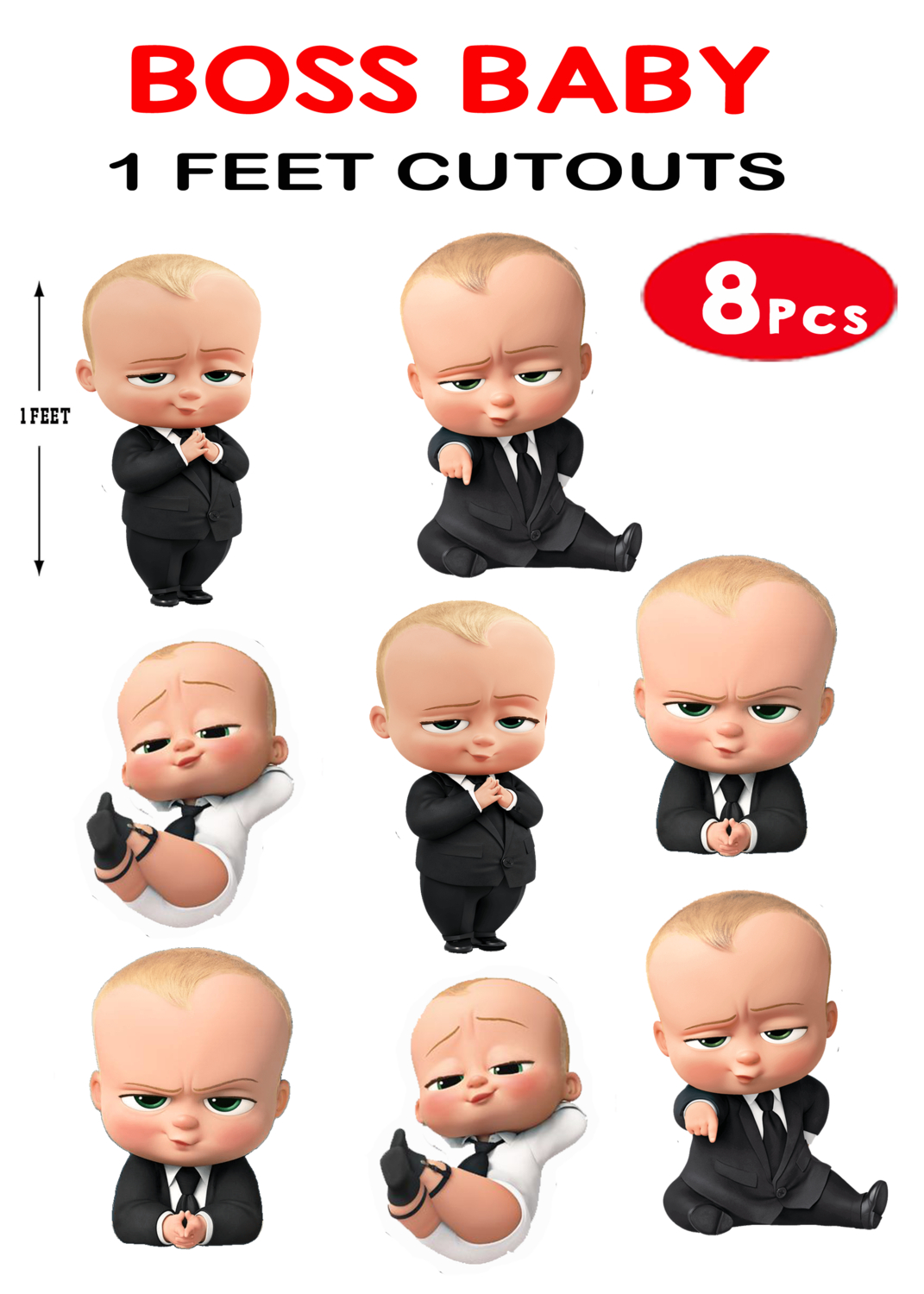 Boss Baby Cutouts 1ft 8 Pcs