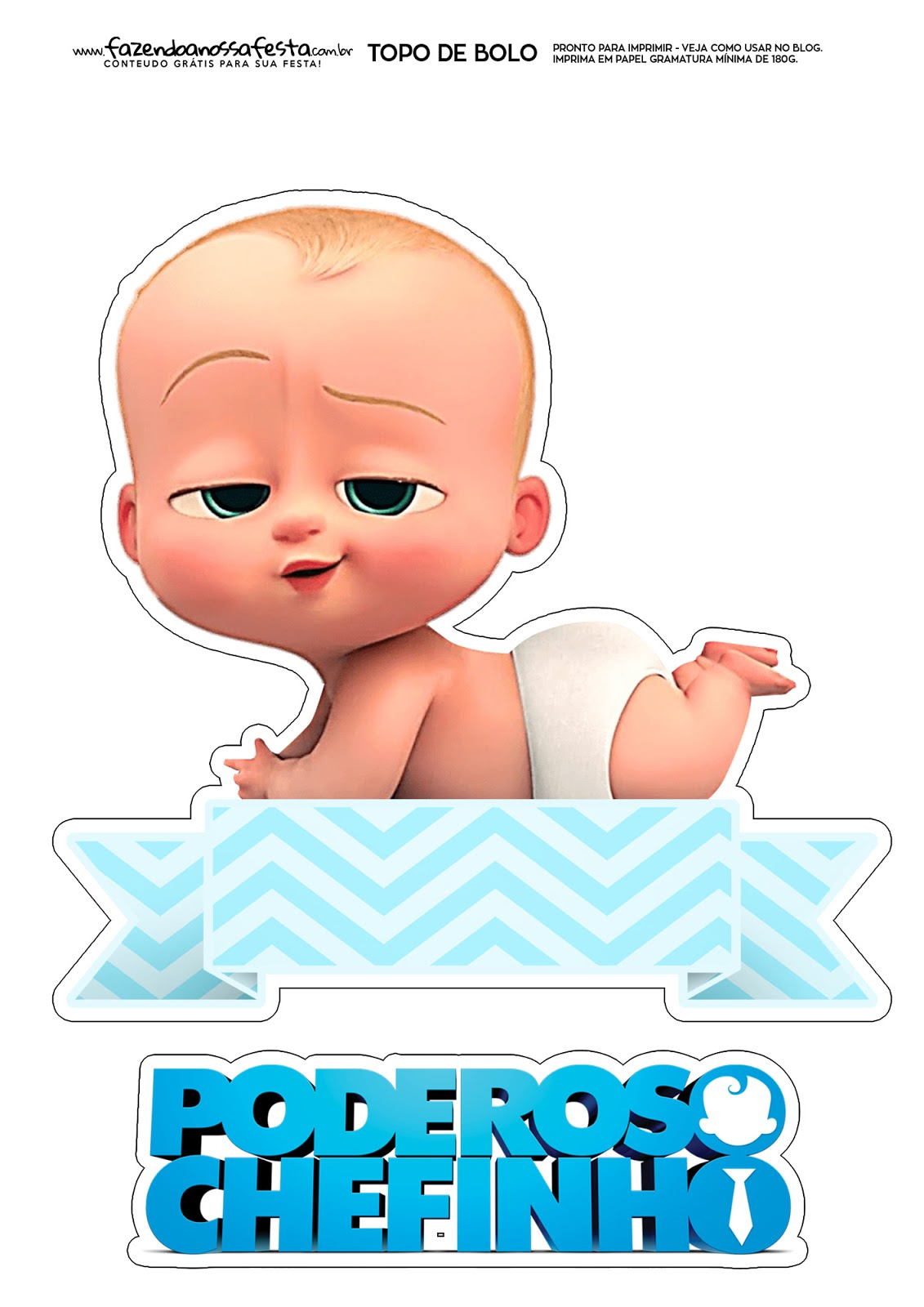 Boss Baby Free Printable Cake Toppers Oh My Baby 