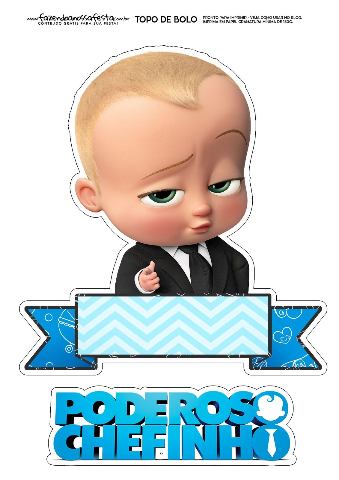 Boss Baby Free Printable Cake Toppers Oh My Baby 