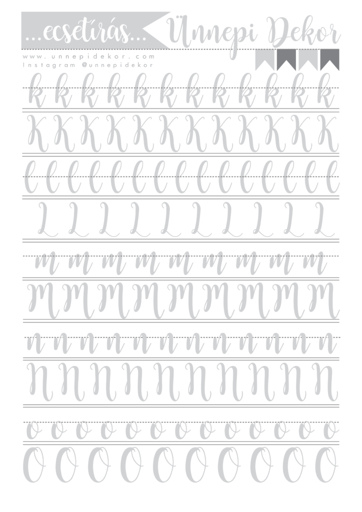 Calligraphy Template Hand Lettering Worksheet Hand