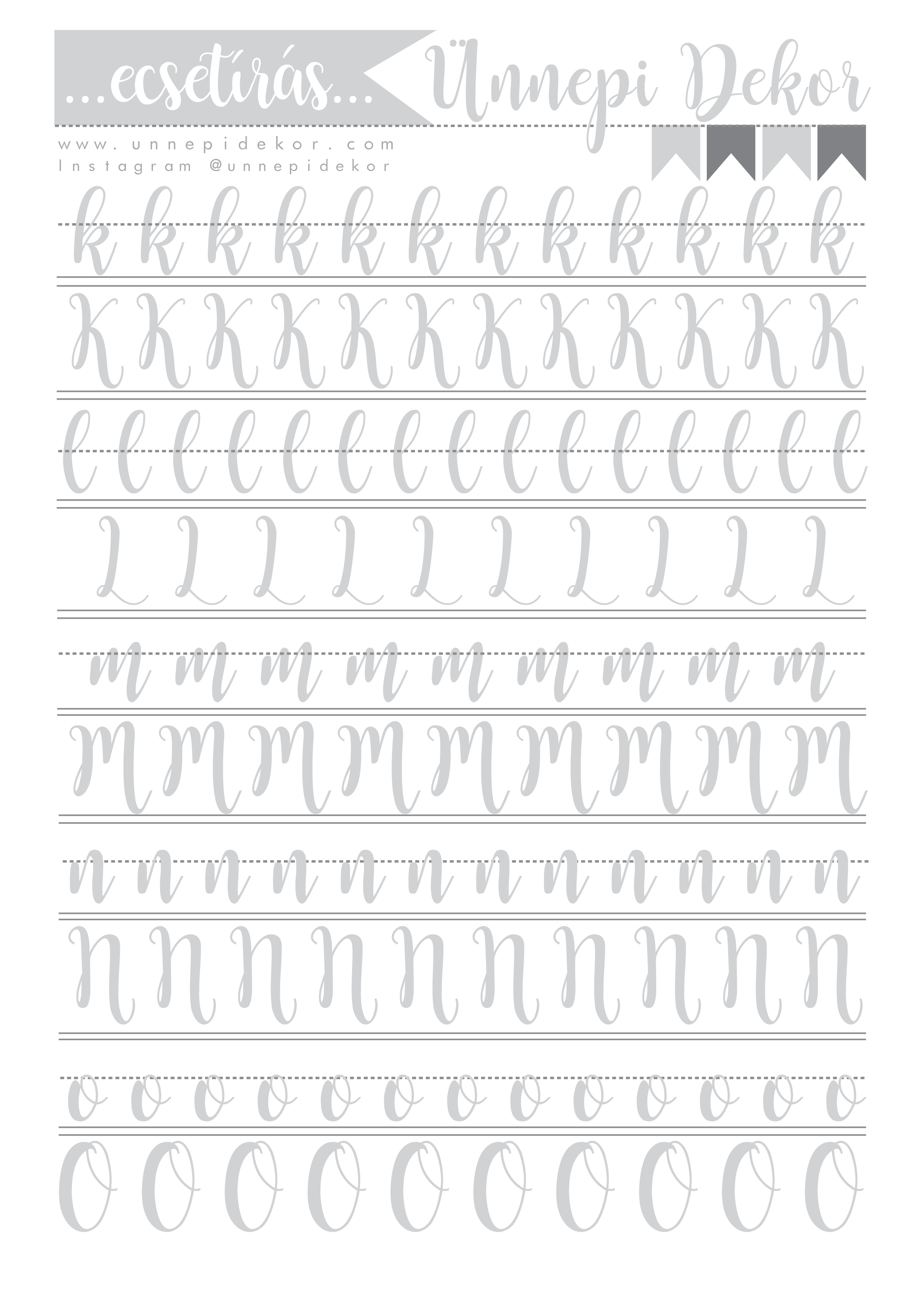 Calligraphy Template Hand Lettering Worksheet Hand 