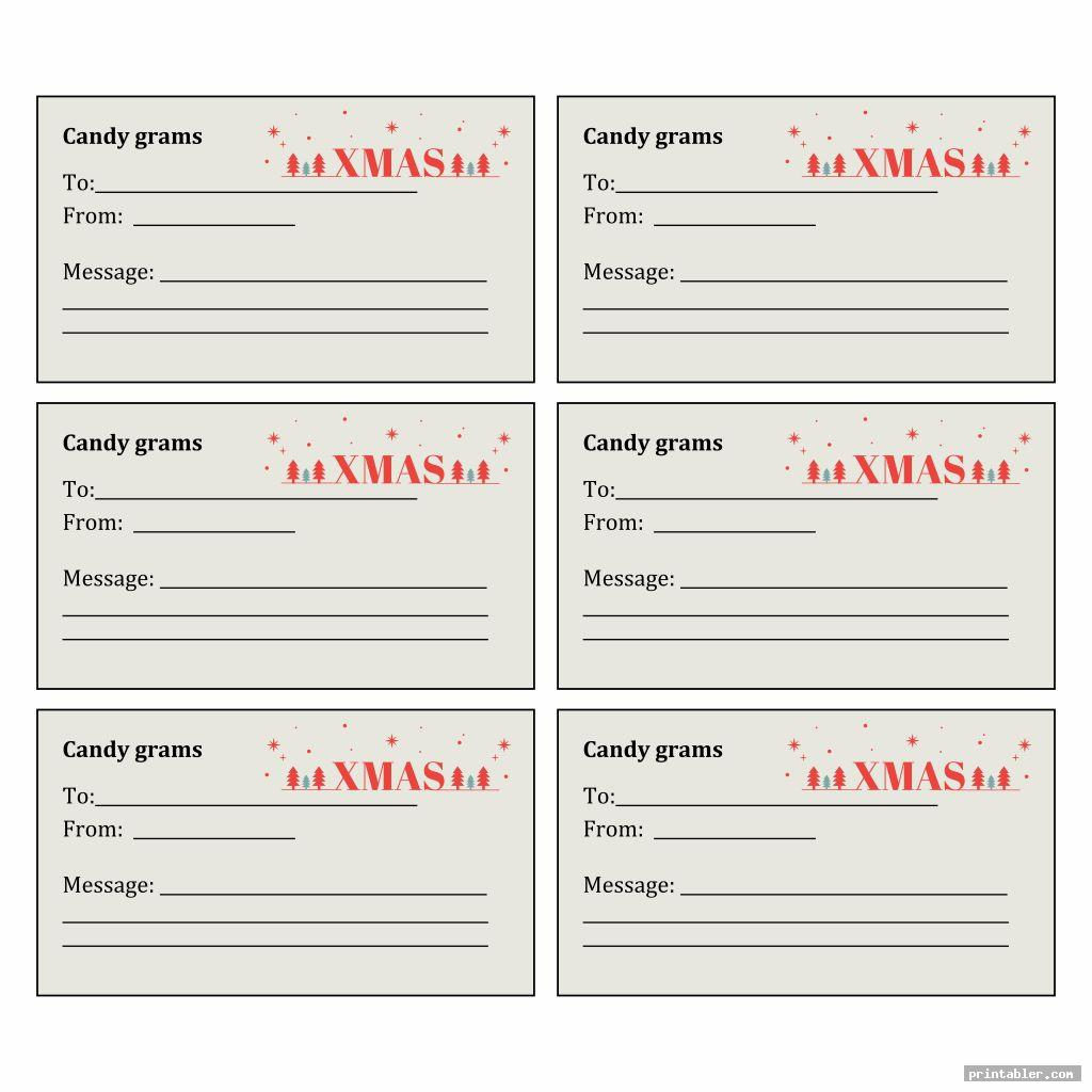 Free Printable Christmas Candy Gram Template