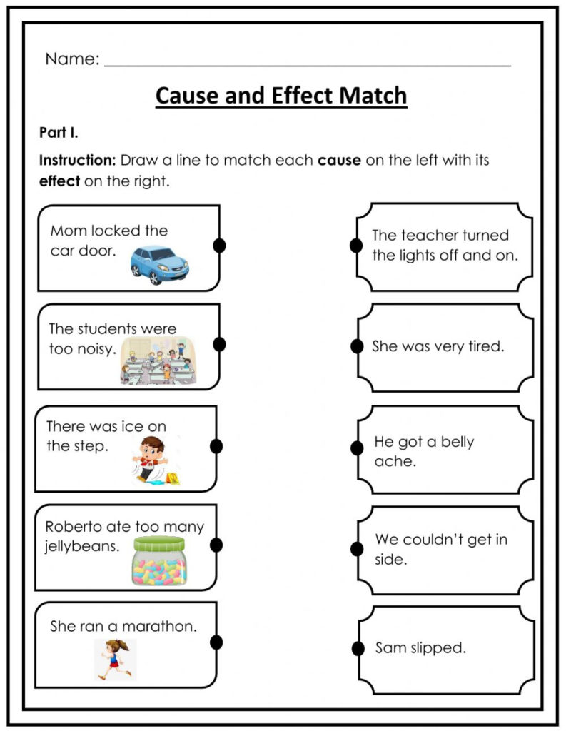Cause And Effect Match Interactive Worksheet
