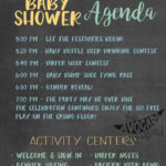 Chalkboard Baby Shower Agenda Any Size Printable Digital