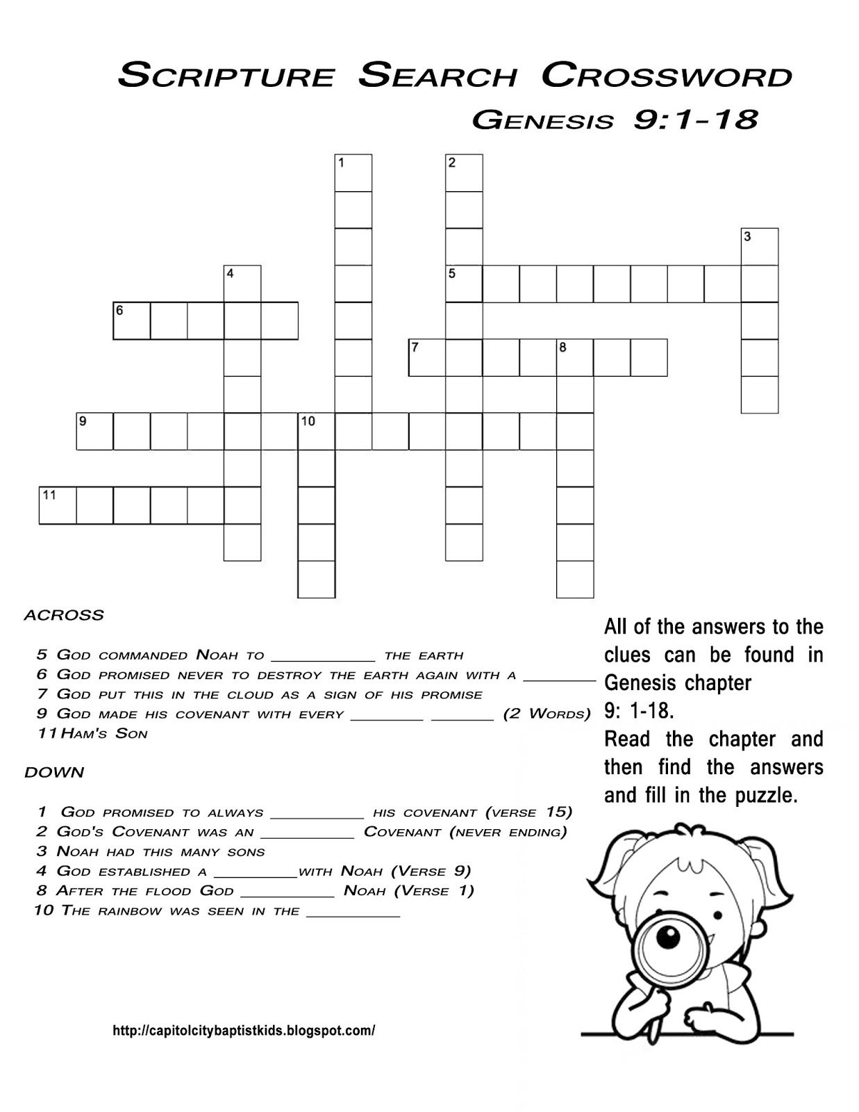 Children s Bible Crossword Puzzles Printable Printable 