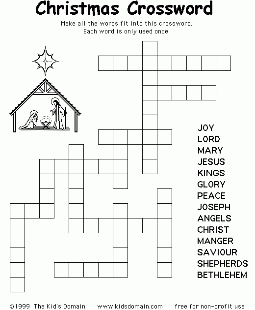 Christmas Crosswords Coloured Kisses Corner s
