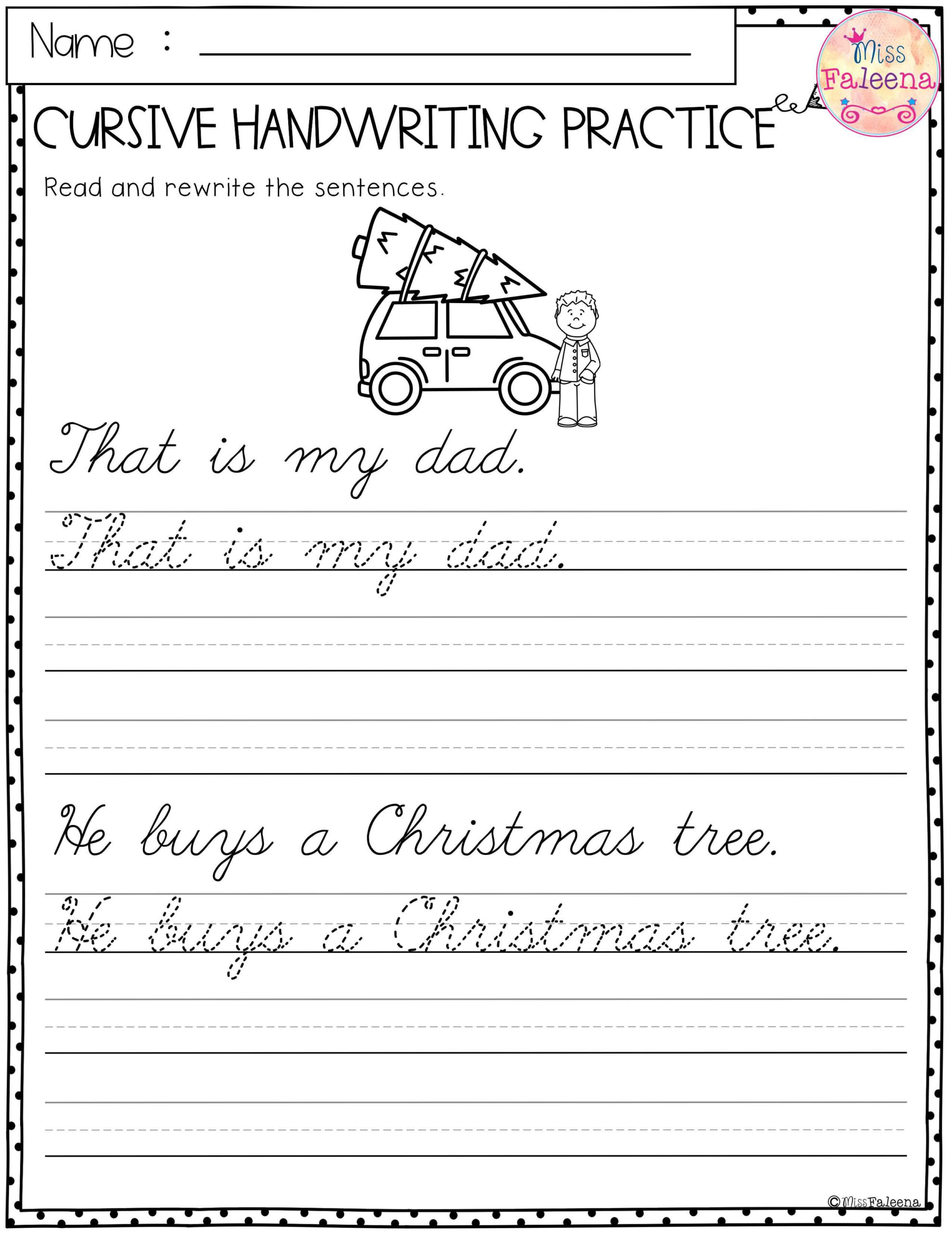 Christmas Cursive Worksheets AlphabetWorksheetsFree