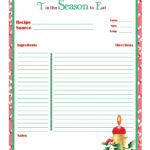 Christmas Recipe Card Full Page Christmas Recipe Cards