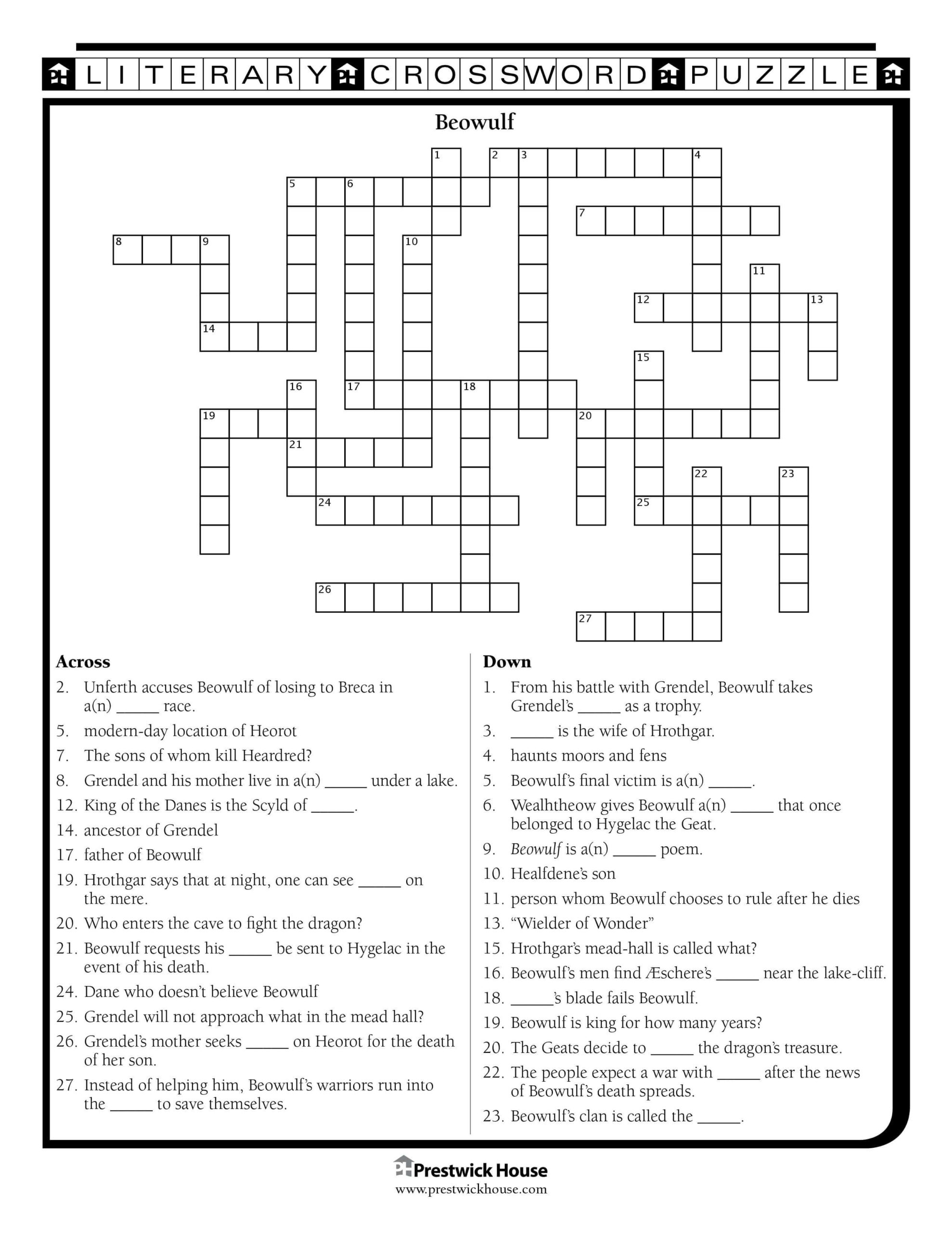 Classic Books And Authors Crossword Answers Donkeytime