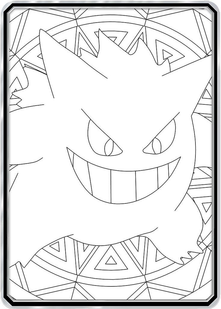 Color Me Gengar Custom Pokemon Coloring Card Pokemon 