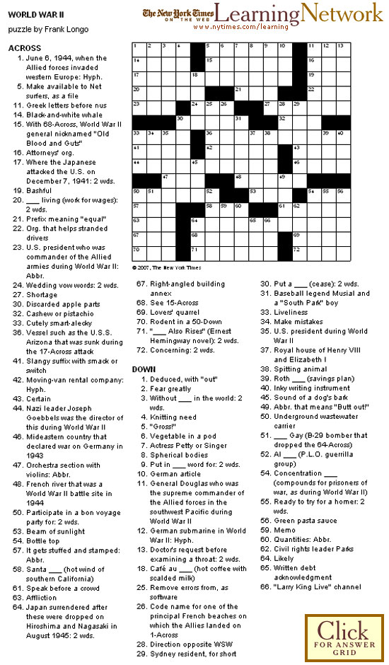 Crosswords World War II