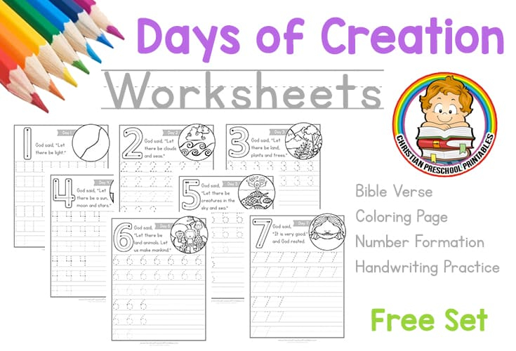 Days Of Creation Worksheets Christian Preschool Printables