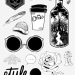 Download Premium Vector Of Set Of Black And White Sticker