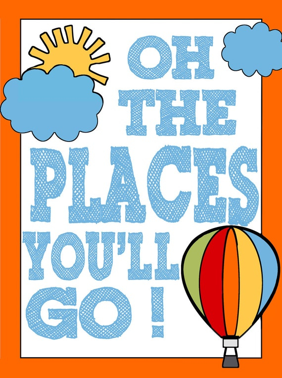 Dr Seuss Print Oh The Places You ll Go By Lexiphilia 