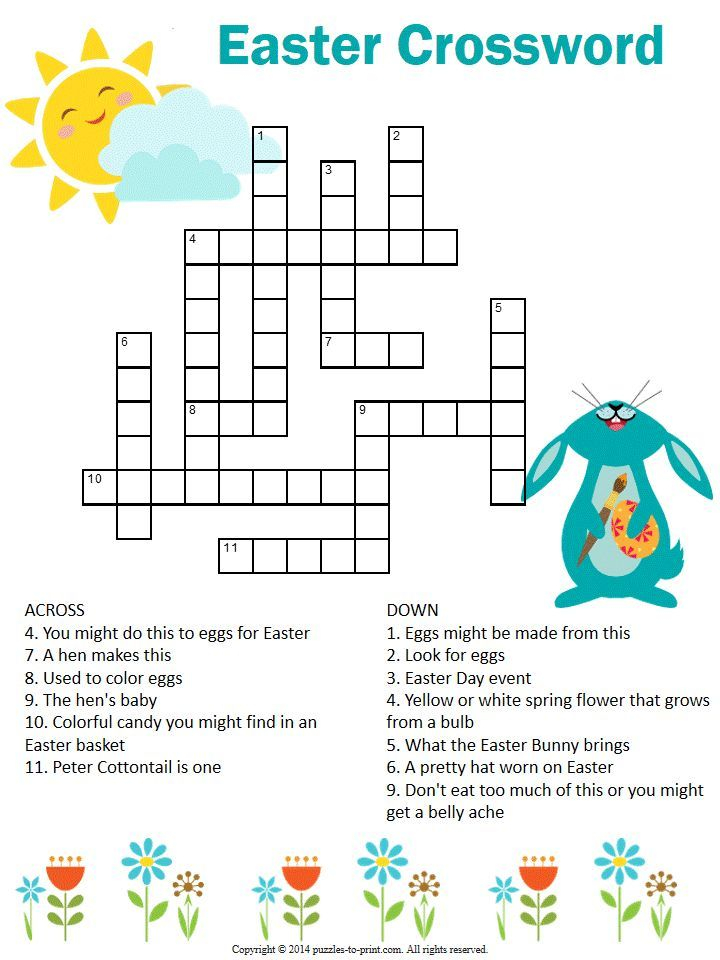Easter Crossword Puzzle Easter Crossword Easter 