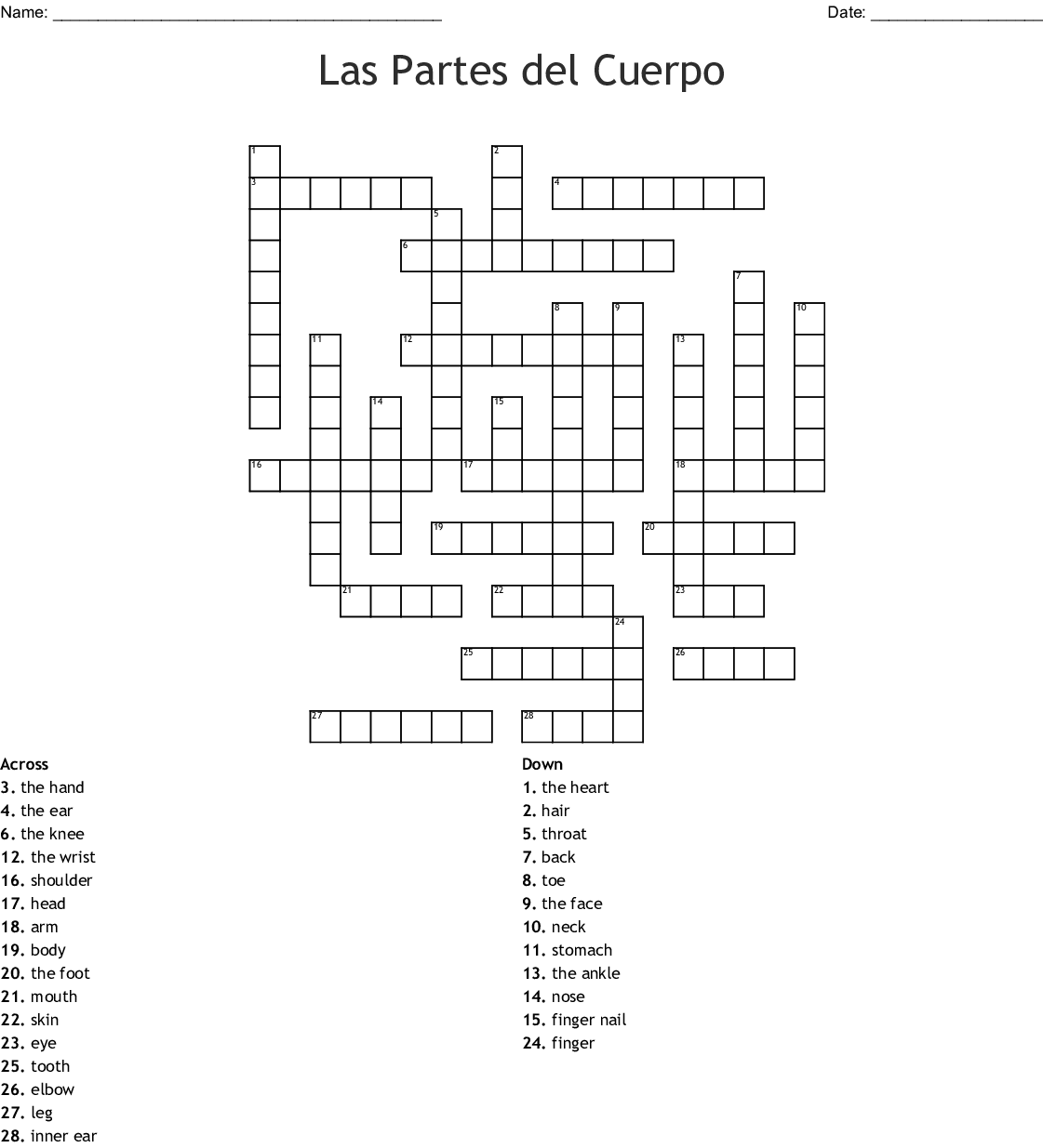 Easy Spanish Crossword Puzzles Printable Printable 