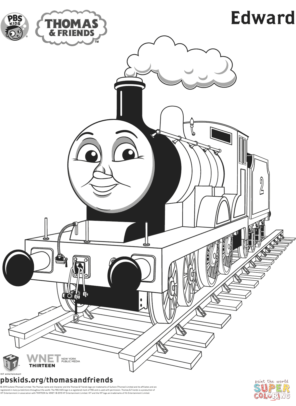 Edward From Thomas Friends Coloring Page Free 
