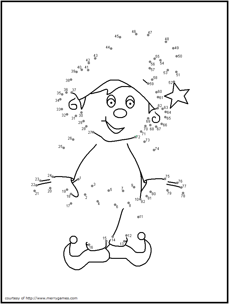 Elf Dot To Dot Christmas Coloring Pages Free Christmas 