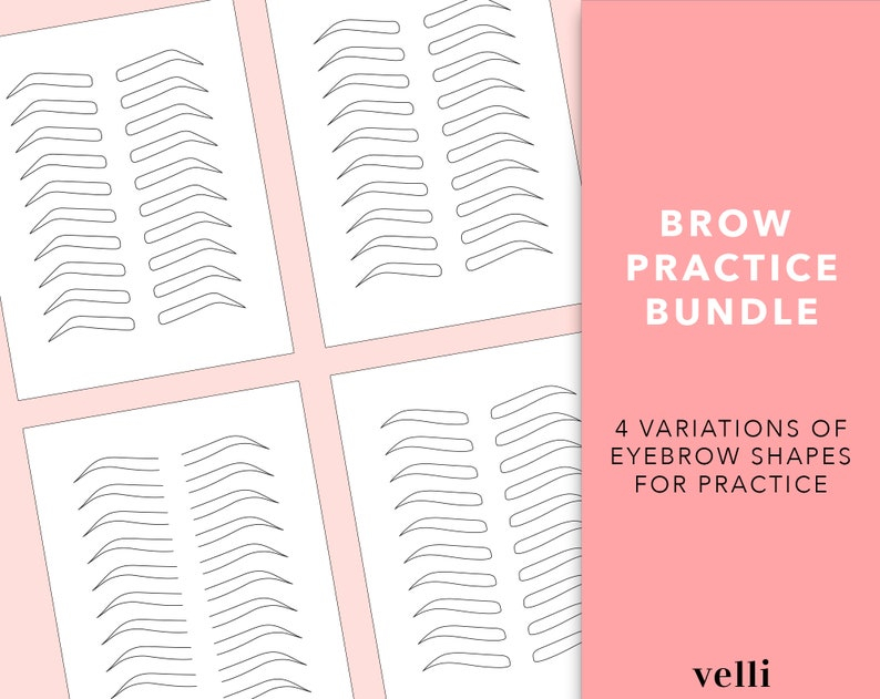 Eyebrow Practice Sheets Microblading Practice Sheets Etsy