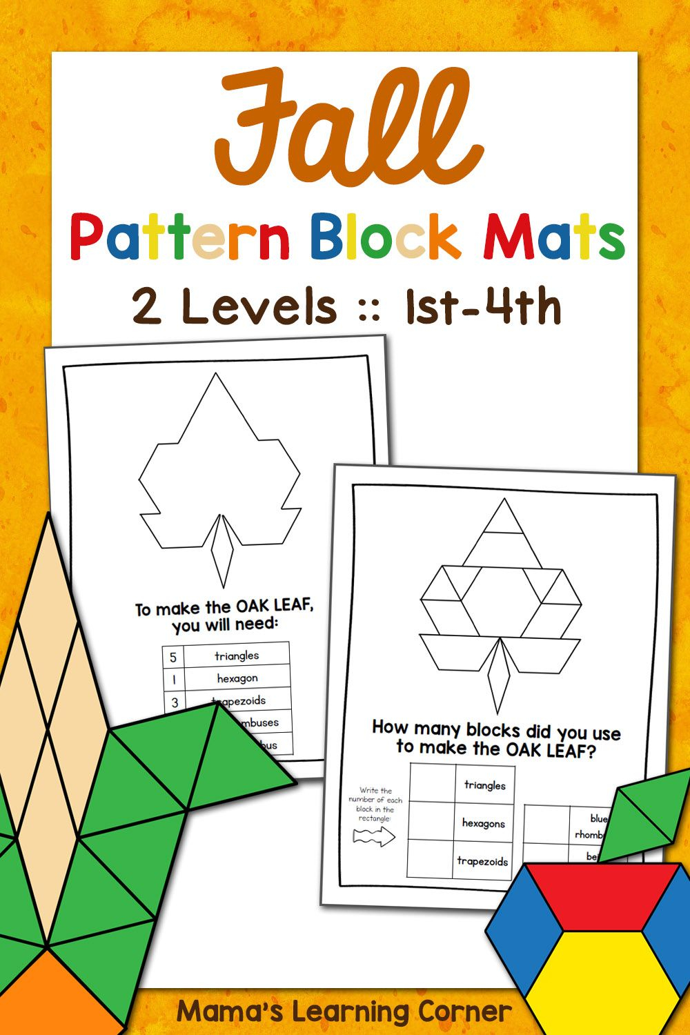 Fall Pattern Block Mats Pattern Blocks Pattern Blocks 