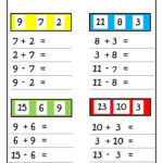 First Grade Math Printable Worksheets Fact Family Third