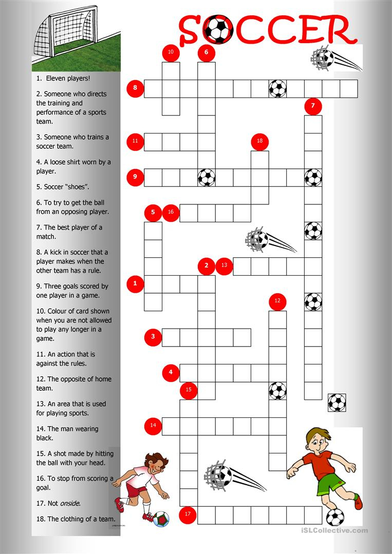 Football Crossword Puzzle Printable Printable Crossword 