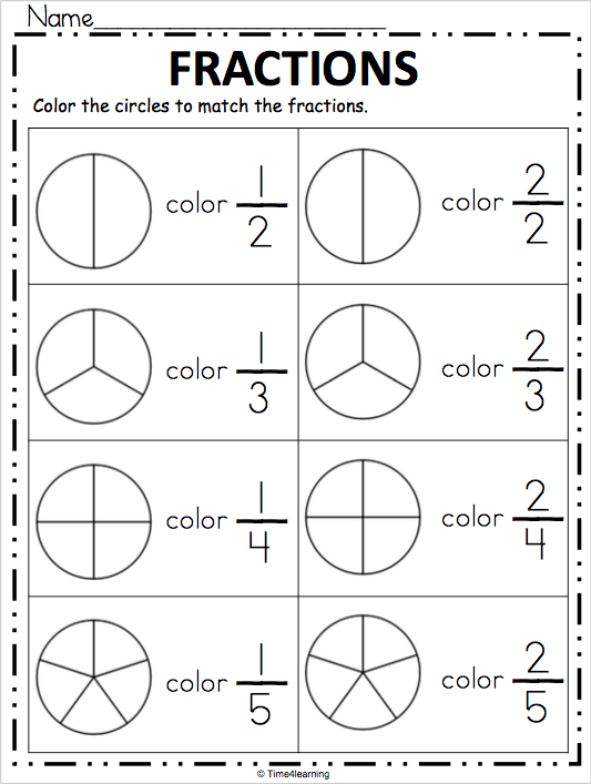 Fraction Worksheet Color The Fraction Made By Teachers 