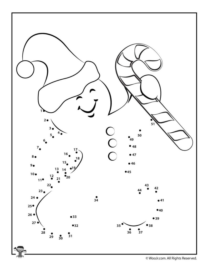 Free Christmas Connect The Dots Worksheets Printable 