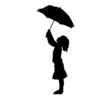 Free Clipart And Silhouette Of Girl With Umbrella 4