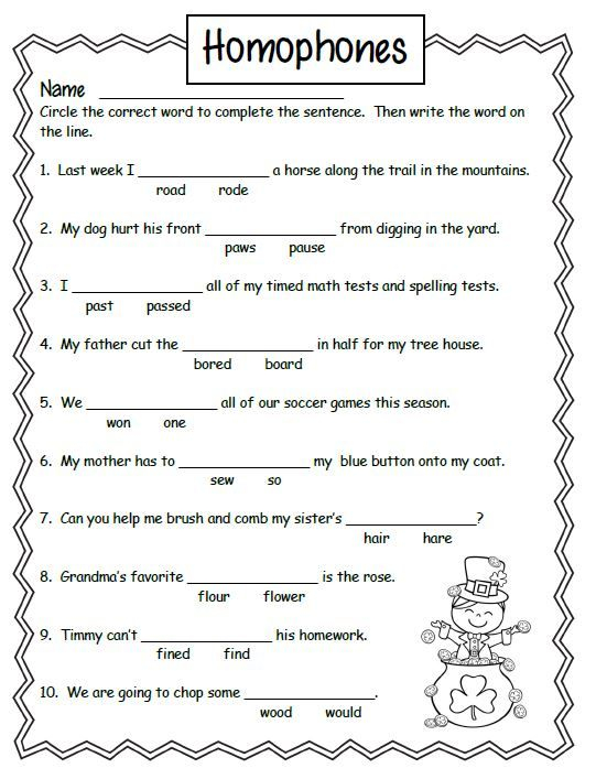 Free Homonyms Worksheets For 2nd Grade 2nd Grade 