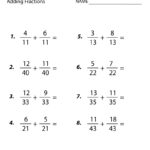 Free Printable Adding Fractions Worksheet For Fifth Grade